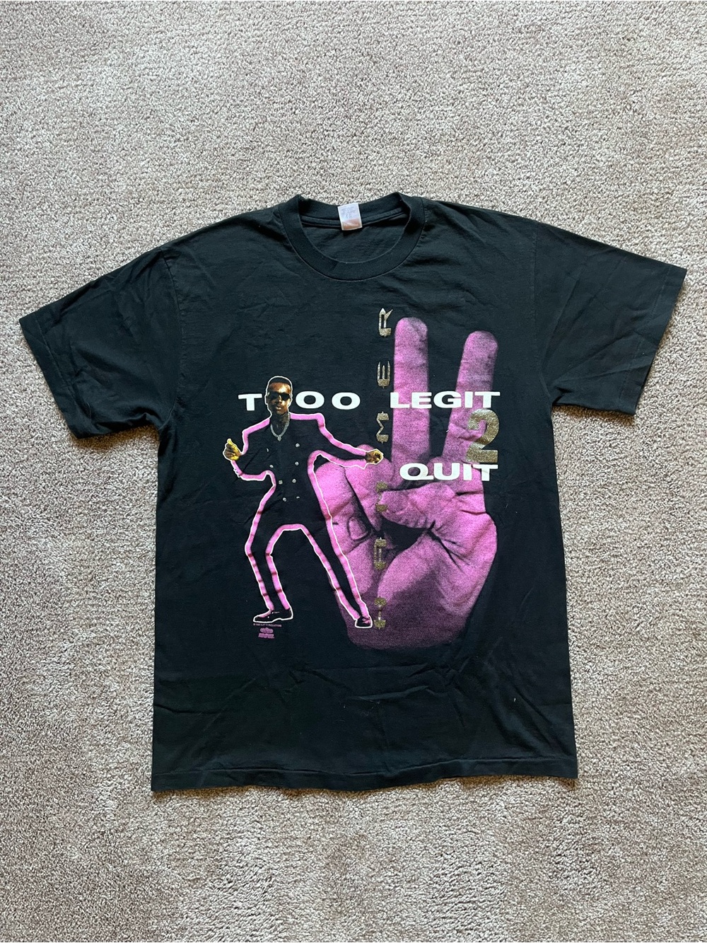 VTG ‘92 MC Hammer “Too Legit To Quit” Black Tee